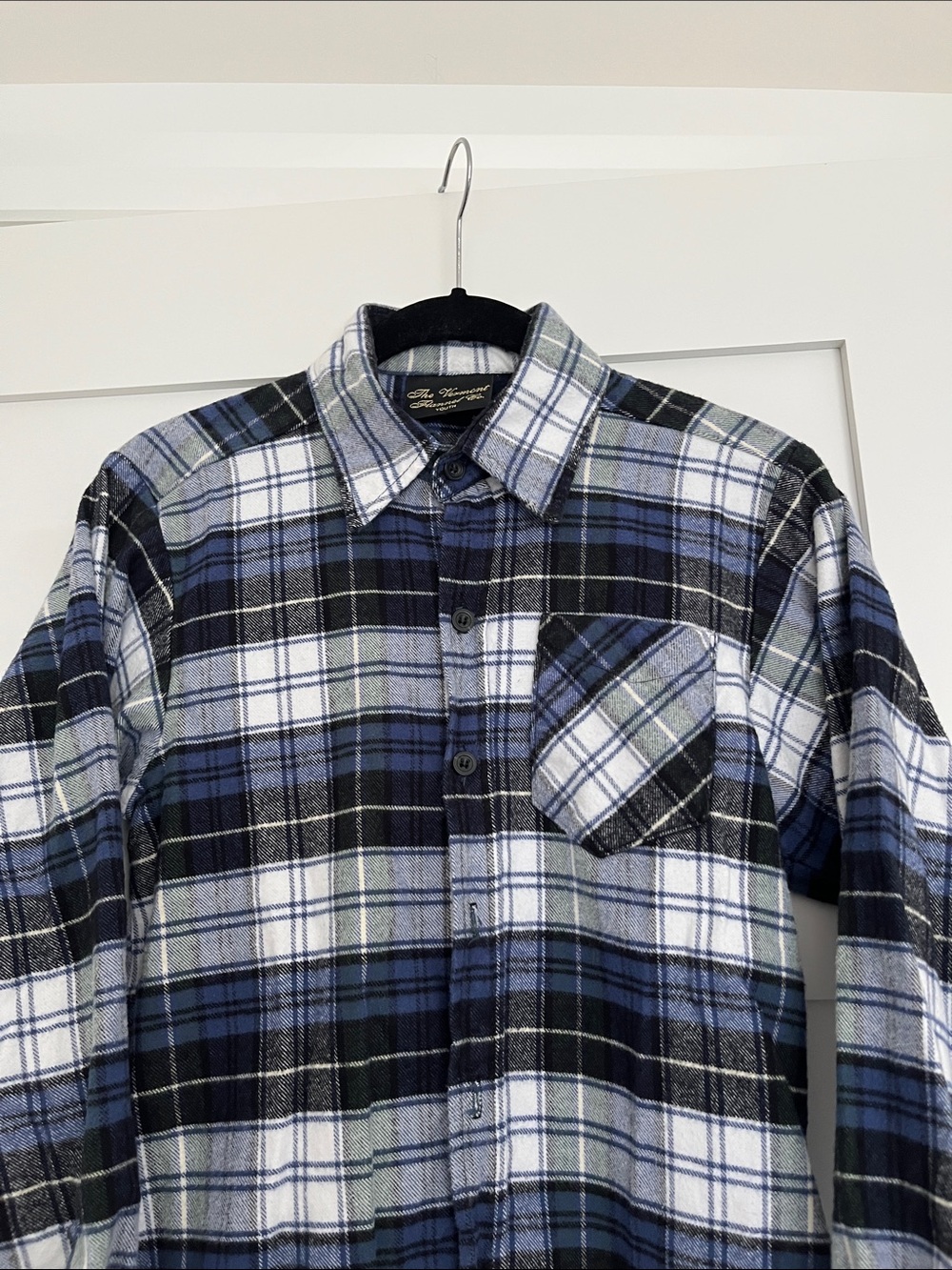 Kids Blue Plaid Flannel Button-Down Shirt - Cozy and Soft